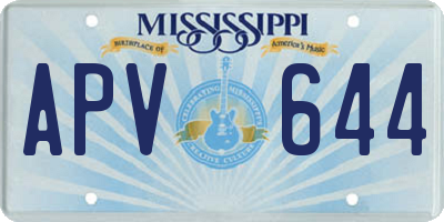 MS license plate APV644