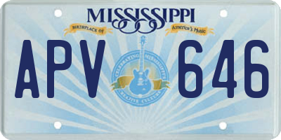 MS license plate APV646