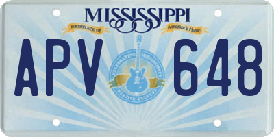MS license plate APV648