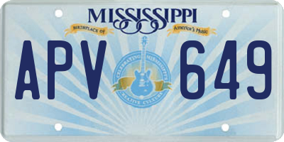 MS license plate APV649
