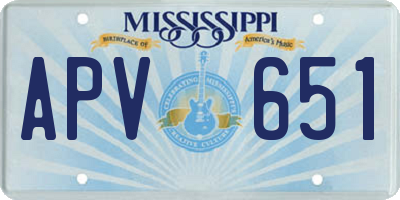 MS license plate APV651