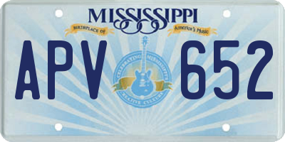 MS license plate APV652