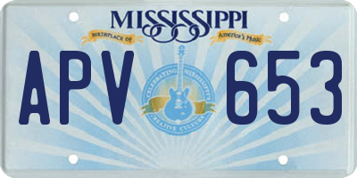 MS license plate APV653