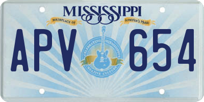 MS license plate APV654