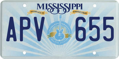 MS license plate APV655
