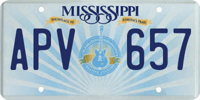 MS license plate APV657