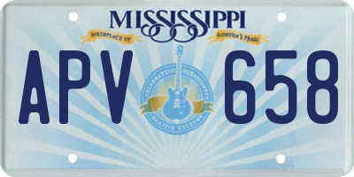 MS license plate APV658