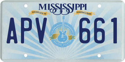MS license plate APV661
