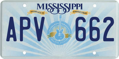 MS license plate APV662