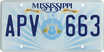 MS license plate APV663