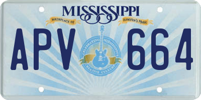 MS license plate APV664