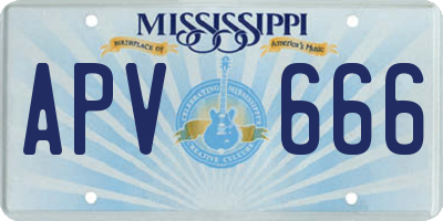 MS license plate APV666