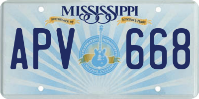 MS license plate APV668