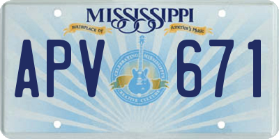 MS license plate APV671