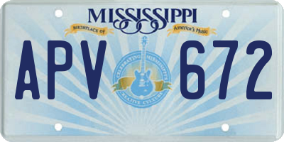 MS license plate APV672