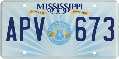 MS license plate APV673