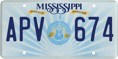 MS license plate APV674