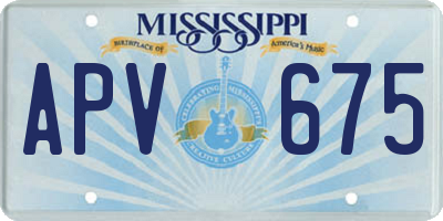 MS license plate APV675