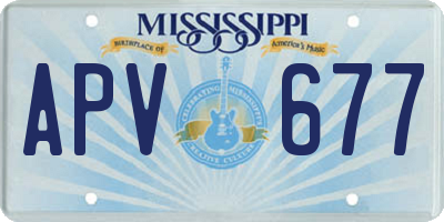 MS license plate APV677