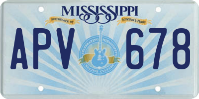 MS license plate APV678