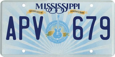 MS license plate APV679
