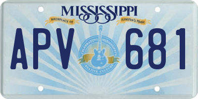 MS license plate APV681