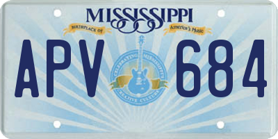 MS license plate APV684