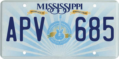 MS license plate APV685