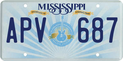 MS license plate APV687