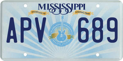 MS license plate APV689