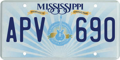 MS license plate APV690