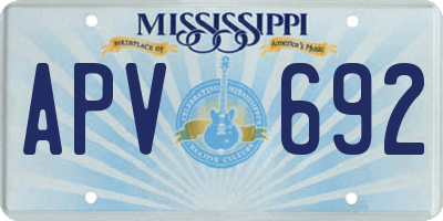 MS license plate APV692