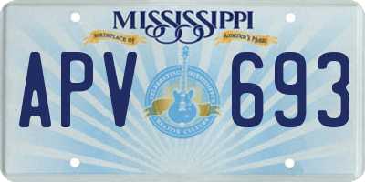 MS license plate APV693