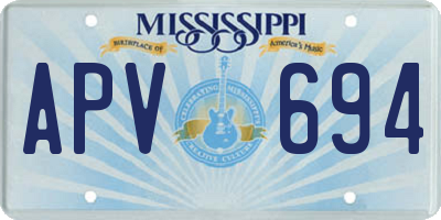 MS license plate APV694