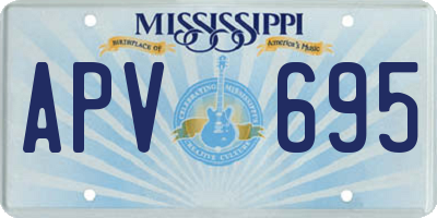 MS license plate APV695