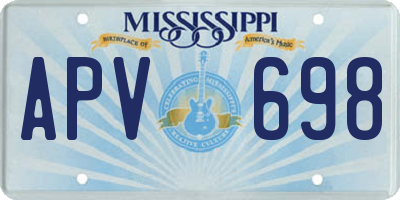 MS license plate APV698