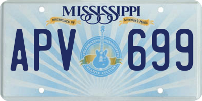 MS license plate APV699