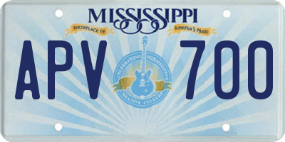 MS license plate APV700