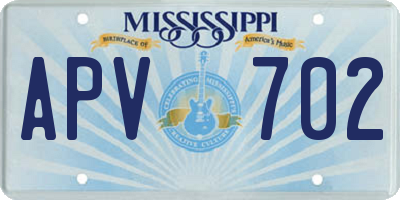 MS license plate APV702