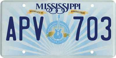 MS license plate APV703