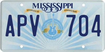 MS license plate APV704