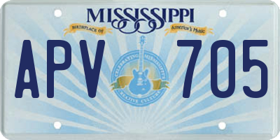 MS license plate APV705