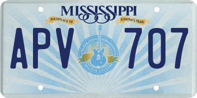 MS license plate APV707