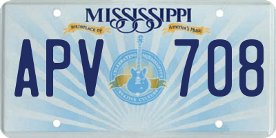 MS license plate APV708