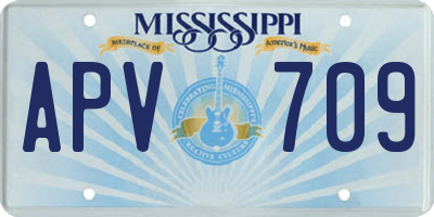 MS license plate APV709