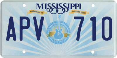 MS license plate APV710