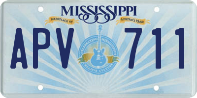 MS license plate APV711
