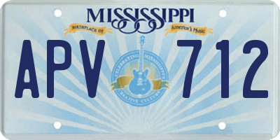 MS license plate APV712