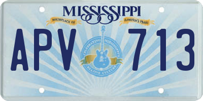 MS license plate APV713