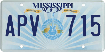 MS license plate APV715